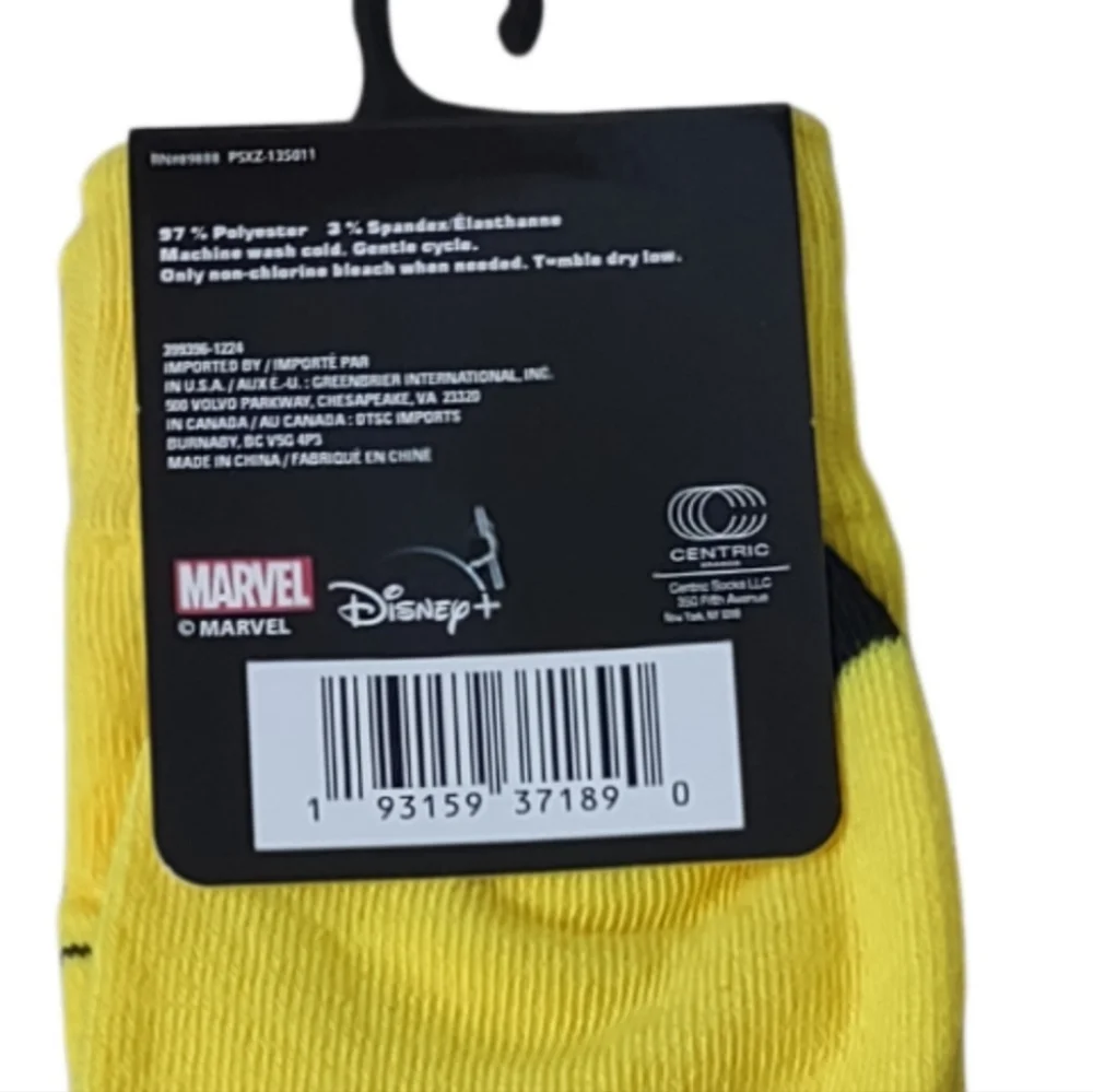 Marvel Wolverine Yellow Novelty Crew Socks  Bundle And Save